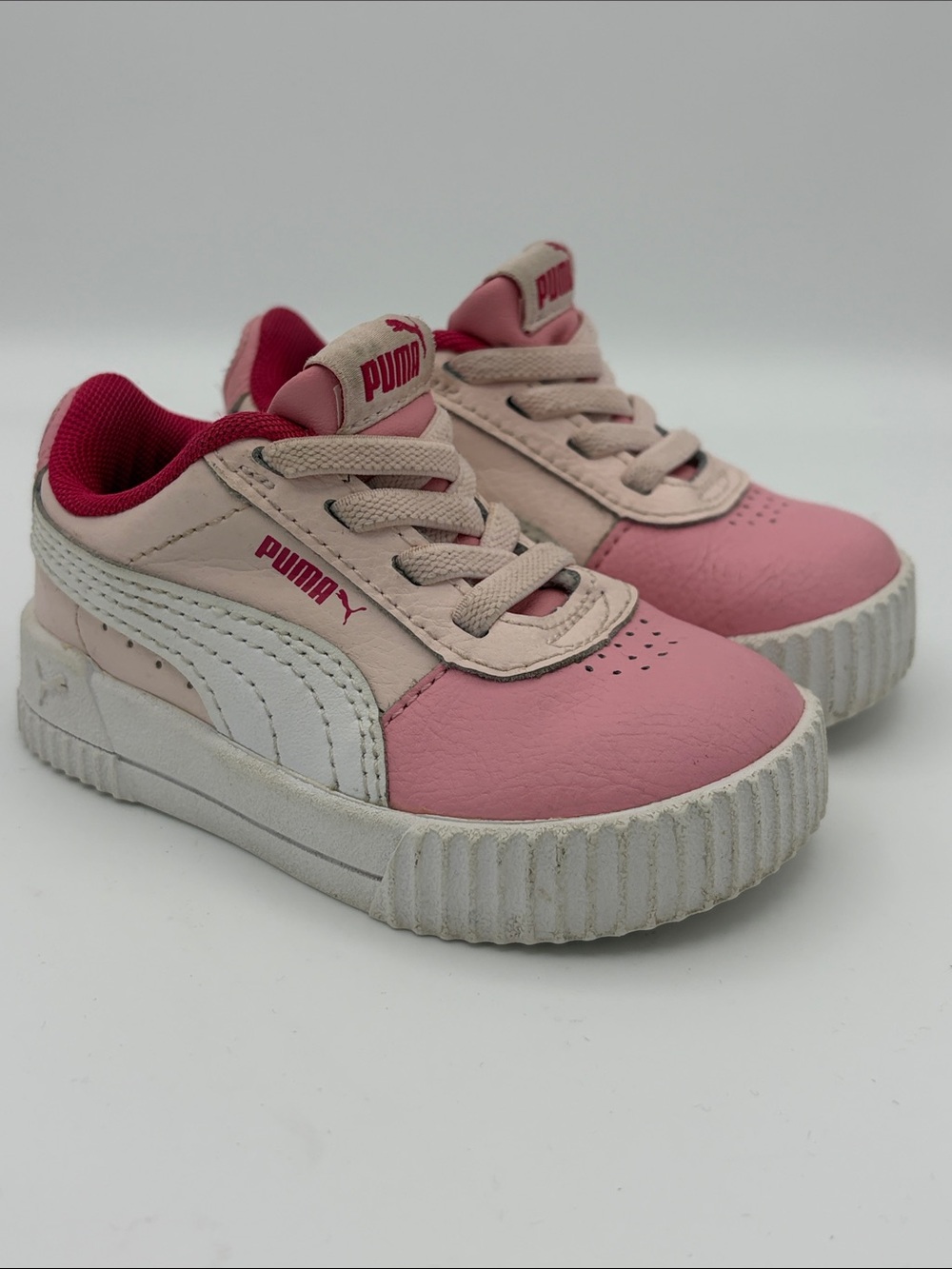Rose water-peony-puma white sneakers 5C infant